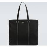 Prada Tasker Prada Black Re-Nylon And Leather Tote Bag