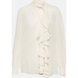 48 - Hvid - Silke Overdele Dolce & Gabbana Georgette blouse with ruches