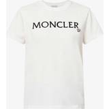 Moncler Dame T-shirts & Toppe Moncler White Embroidered T-Shirt 033 White