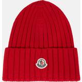 Moncler Rød Hovedbeklædning Moncler Ribbed-knit wool beanie red One fits all