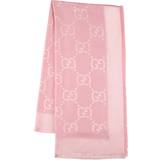Gucci Dame Tilbehør Gucci GG silk and wool jacquard scarf pink One fits all