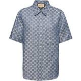 Gucci GG jacquard linen shirt blue