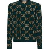 Gucci L Overdele Gucci GG jacquard wool sweater green