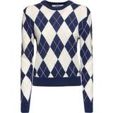 MSGM Sweatere MSGM Argyle Wool Sweater - Blue
