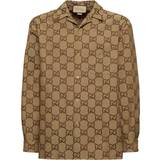48 - Beige - Bomuld Skjorter Gucci Maxi GG jacquard canvas shirt beige