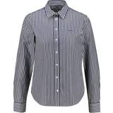 Dame - Stribede Skjorter Gant Dame Regular fit poplin skjorte med striber Blå