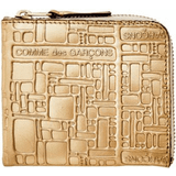 Comme des Garçons Tegnebøger Comme des Garçons Sa3100eg Logotype Embossed Wallet Gold Os Gold