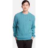 Timberland Nylon Tøj Timberland Phillips Brook Cable-knit Crew Jumper For Men In Blue Blue