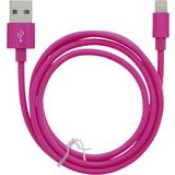 Pink - Rund - USB-kabel Kabler Apple USB A - Lightning M - M 1m