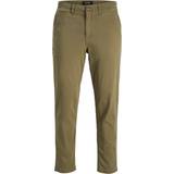 Elastan/Lycra/Spandex - Figursyet Bukser & Shorts Jack & Jones Tapered Fit Chino Trousers - Green/Dusty Olive