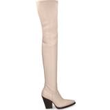 35 - Stof Støvler Paris Texas faux leather over-the-knee boots white