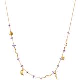 Halskæder Maanesten Yolanda Necklace - Gold/Purple