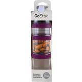BlenderBottle GoStak, Portable Stackable Containers, Plum, Starter 4 Pack