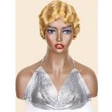 Extensions & Parykker Shein Pixie Cut Extra Short Curly Colored Human Hair Wig With Bangs Burg 530#