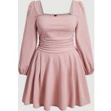 Kort - Pink Kjoler Shein Plus Square Neck Ruched Dress