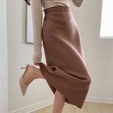 Asymmetriske - M Nederdele Shein Kpop High Waist Solid Skirt