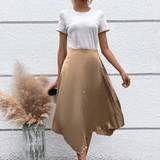 Asymmetriske - Dame Nederdele Shein Solid Asymmetrical Hem Skirt