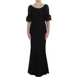 Dolce & Gabbana Blonder Kjoler Dolce & Gabbana Floral Lace Long Bodycon Maxi Dress - Black