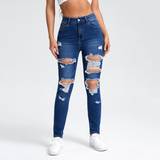 Shein Ripped Cut Out Skinny Jeans