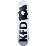 Hvid Komplette skateboards KFD Logo Flagship Skateboard Deck White Hvid/Sort 8.5"