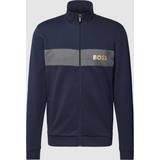 HUGO BOSS Cotton-blend zip-up jacket with embroidered logo