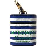 Blå Høretelefoner Dolce & Gabbana Blå Læder Logo Print Airpods