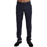 Dolce & Gabbana Bukser Dolce & Gabbana Navy Blue Dress Formal Men Trouser Pants IT44