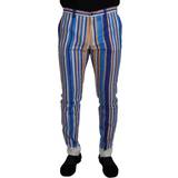 48 - M - Stribede Bukser & Shorts Dolce & Gabbana Blå Bomuld Silke Bukser Jeans Blue IT54/XL
