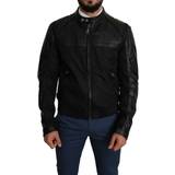 Bomberjakker - Herre - Skind Dolce & Gabbana Black Nylon Full Zip Men Bomber Coat Jacket IT52