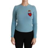 Dame - Silke - Striktrøjer Sweatere Dolce & Gabbana Uld Silke Sweater Blue IT36/XS