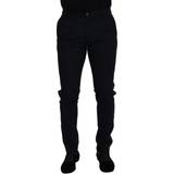 48 - L - Stribede Bukser & Shorts Dolce & Gabbana Sort Uld Bukser Jeans Black IT48/M