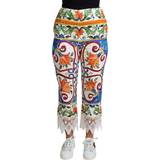 Multifarvet - Silke Bukser & Shorts Dolce & Gabbana Bomuld Bukser Jeans Multicolor IT36/XS