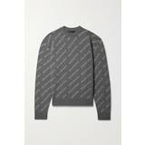 Balenciaga Cashmere Overdele Balenciaga Mini Allover Logo Sweater heather_grey
