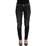 Gummi Bukser & Shorts Fiorucci Sort Bomuld Skinny Dame Bukser & Jeans Black