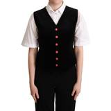 Silke Veste Dolce & Gabbana Velvet Sleeveless Waistcoat Vest Black IT46/XL