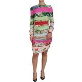 Dolce & Gabbana Multicolor Silk Floral Bodycon Sheath Dress No Color IT46/XL