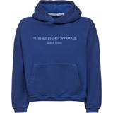 Alexander Wang Dame Sweatere Alexander Wang Womens Dark Navy Combo Logo-text Cotton-jersey Hoody