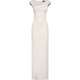 Tom Ford Double Silk Georgette Draped Long Dress White
