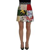 48 - Dame - Silke Nederdele Dolce & Gabbana Multicolor Majolica Patchwork Mini Skirt No Color IT40/S