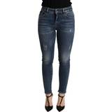 Dolce & Gabbana Dame - W28 Bukser & Shorts Dolce & Gabbana Blue Skinny Denim Cotton Stretch Trouser Jeans IT36