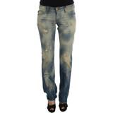 Roberto Cavalli Lang Tøj Roberto Cavalli Cavalli Blue Wash Cotton Slim Fit Bootcut Jeans