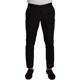 48 - Blomstrede Bukser & Shorts Dolce & Gabbana Black Floral Brocade Slim Dress Men's Pants