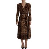 Elastan/Lycra/Spandex - Leopard Kjoler Dolce & Gabbana Kjole Brown IT36/XXS