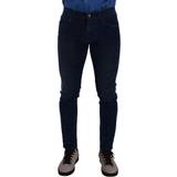 Dolce & Gabbana Blå Bukser & Shorts Dolce & Gabbana Blue Slim Fit Cotton Skinny Denim Trouser Jeans IT48