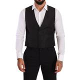 48 - Uld Veste Dolce & Gabbana Gray Silk Slim Fit Waistcoat Formal Vest IT48