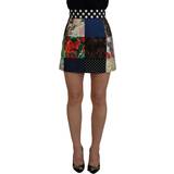 48 - Viskose - XS Nederdele Dolce & Gabbana Multicolor Majolica Patchwork Mini Skirt No Color IT38/XS