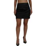 Dolce & Gabbana Black Lambskin Leather A-line Mini Women's Skirt