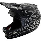 Troy Lee Designs Cykeltilbehør Troy Lee Designs D3 Fiberlite Spiderstripe Downhill Helmet - Black/White