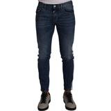 Dolce & Gabbana Blue Washed Cotton Skinny Denim Jeans IT48