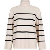 44 - Dame - Polotrøjer Sweatere Neo Noir Ruby Stripe Knit Blouse - Sand